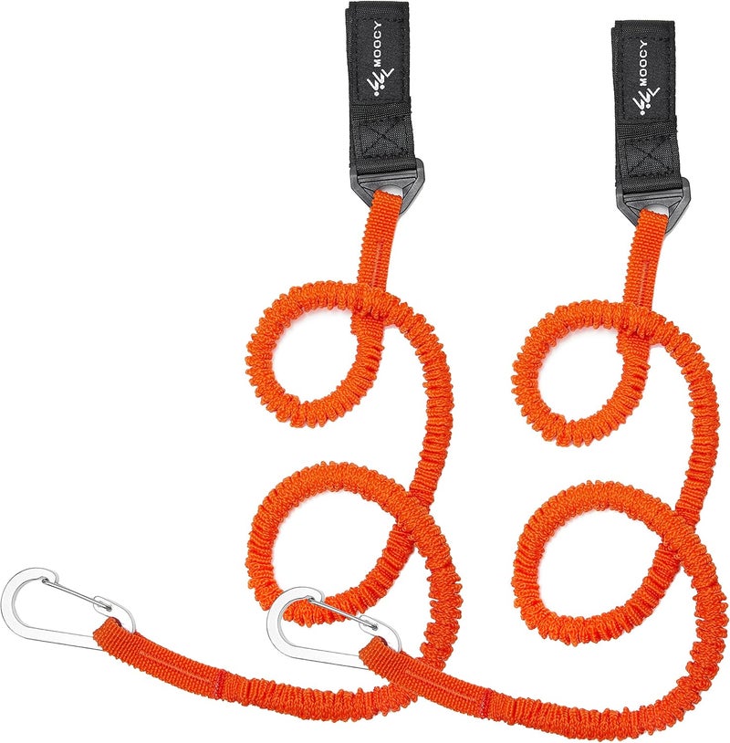 MOOCY Kayak Paddle Tether/Coiled Kayak Fishing Leash with Carabiner for Paddle, Rod SUP Kayaking Accessories - Image 1